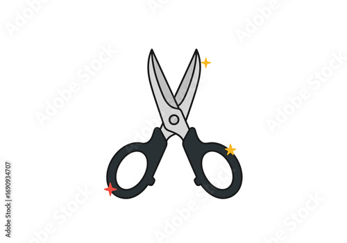 Shiny sharp scissors for creative cutting and crafting projects