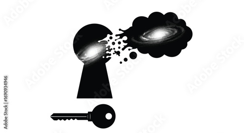 Keyhole reveals exploding galaxy and cosmic wonder