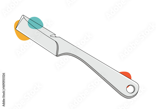 Professional straight edge razor for barber shaving and grooming facial hair safely and precisely
