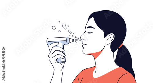 A person uses a nasal irrigation device to cleanse their sinuses effectively and safely for better breathing