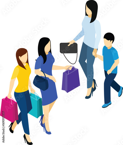 vector illustration of shopping