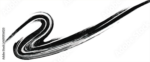 Japanese vector brush stroke, template texture on white background. Design strong brush stroke graphic element, turbulence brush stroke. Paint black strokes brush texture with space for your own text.