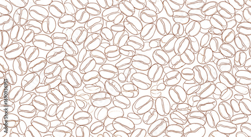 Abundant organic coffee bean pattern filling the entire screen background and creating a rich texture of earthy tones