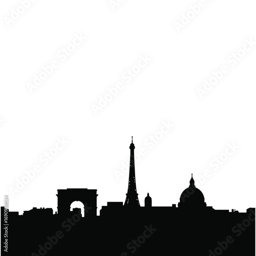 Taj Mahal silhouette vector illustration of mosque and city skyline at sunset