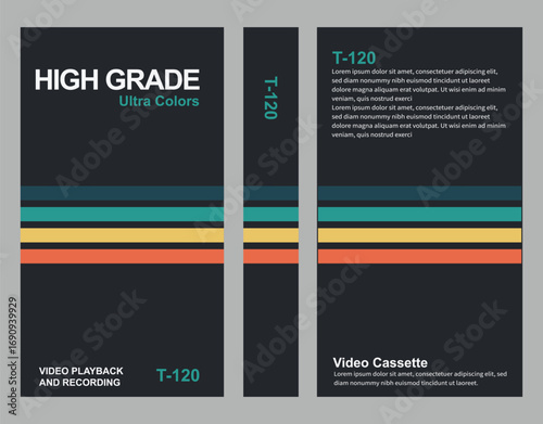 black and green retro vhs video cassette cover mockup vector 80s 90s nostalgia 