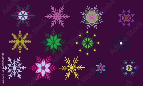 christmas snowflake icons