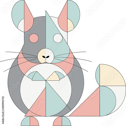 Minimal Abstract Chinchilla with Circles and Triangles – Geometric Vecto