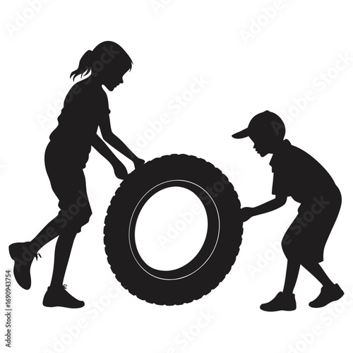Kids rolling tire