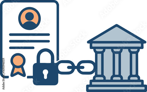 Credential chain linking with institution building illustration