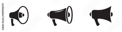 Megaphone icon, promotion icon in silhouette. loud speaker public announcement  vector eps 10