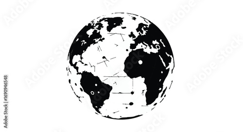 Abstract representation of global connections and digital network across the planet