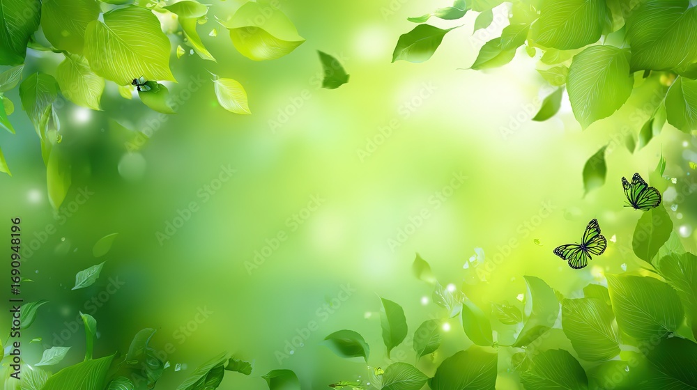 Obraz premium green leaves background