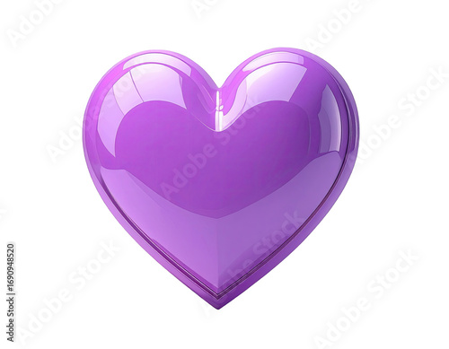 A glossy, vibrant purple heart shape (2)