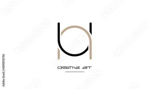 NU, UN, N, U abstract letters logo monogram