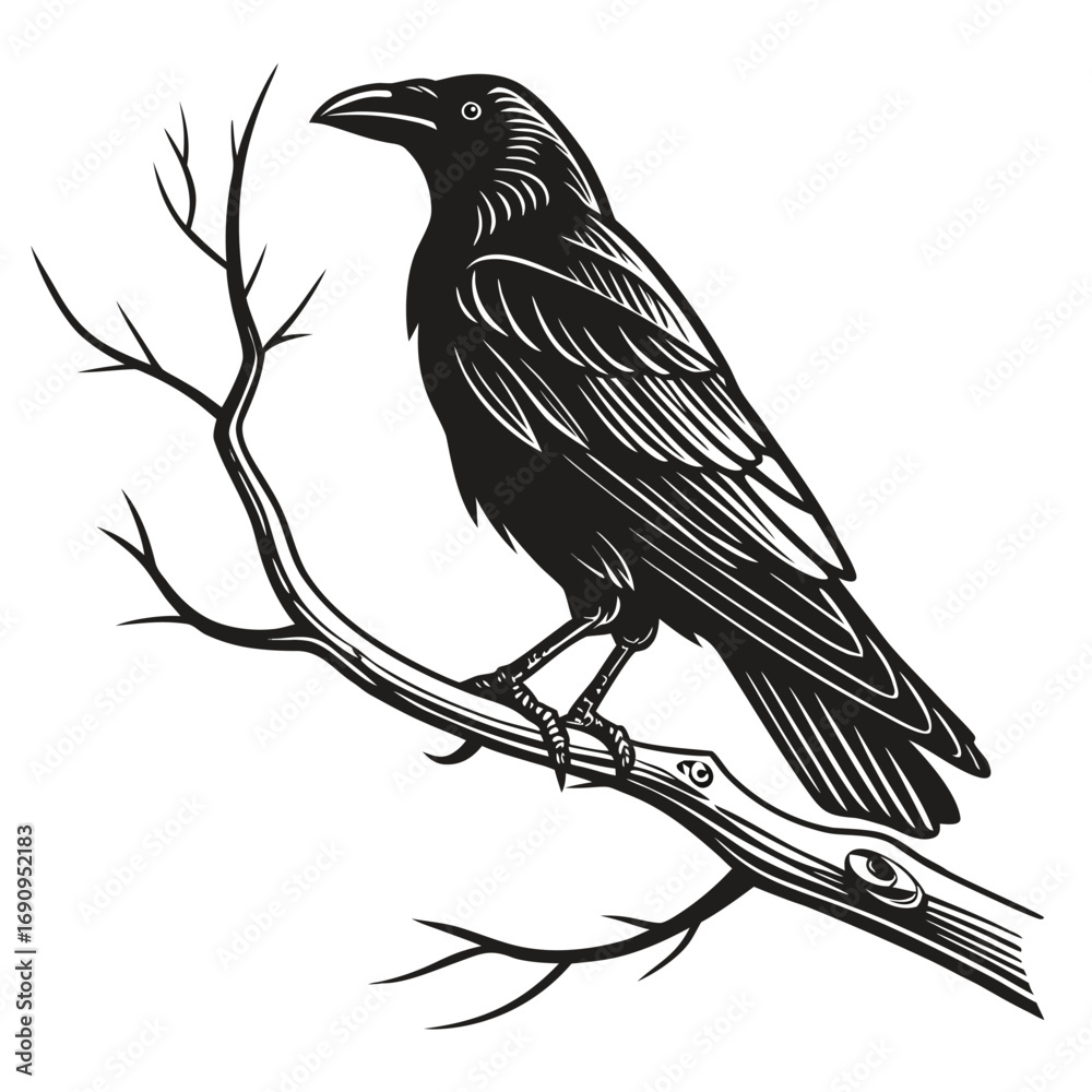 Obraz premium Crow perched