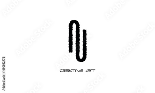 NU, UN, N, U abstract letters logo monogram