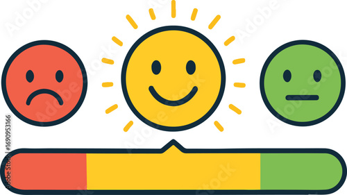 Mood meter widget happy sad neutral emoji illustration