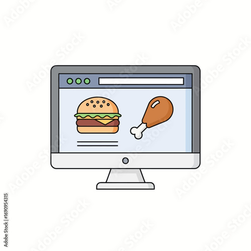 A vibrant vector illustration of a fast food hamburger with cheese and meat, perfect for a modern icon design