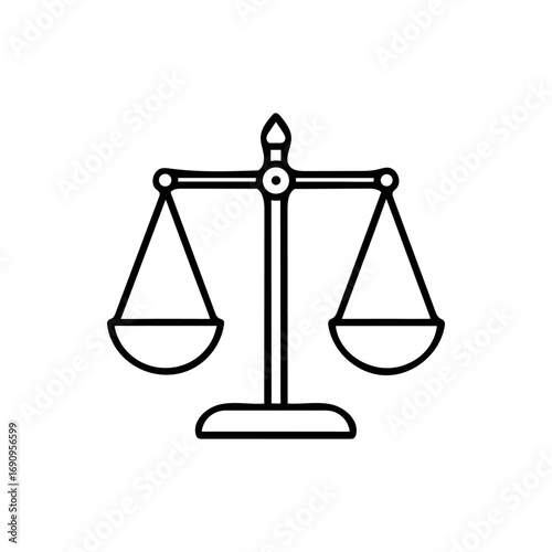 "Justice Symbol – Minimalist Balance Scale Illustration"