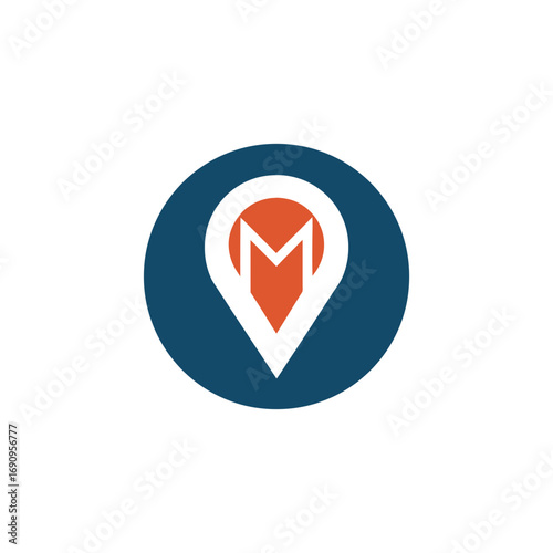 Location pin with letter m inside isolated on transparent background Free Download Location pin with letter m inside isolated on transparent background - GFXLoad
