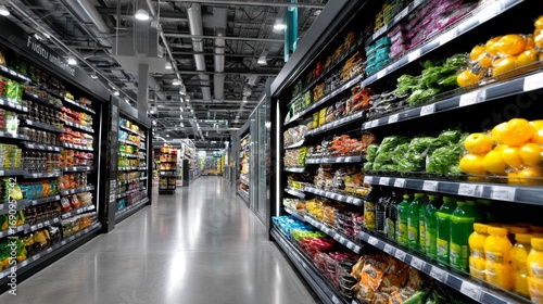 Wallpaper Mural Supermarket grocery aisle beverage shelves packaged drinks products retail consumer shopping lifestyle convenience Torontodigital.ca