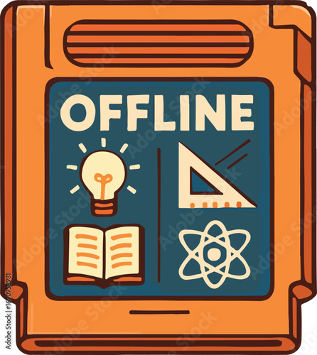 Offline game-based learning cartridge illustration