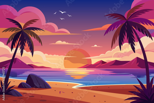 sunset on the beach