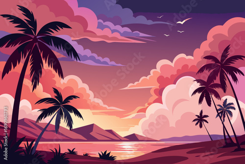 sunset on the beach