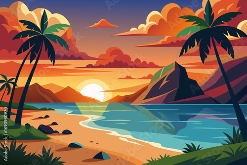 sunset on the beach