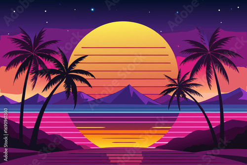 sunset on the beach