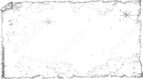 Torn parchment with compass rose aged paper