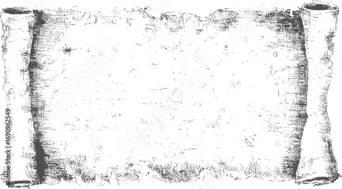 Aged parchment scroll with torn edges and textured surface vector