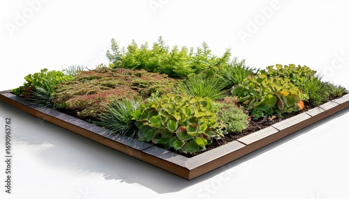 Wallpaper Mural a realistic rendering of a section of a living roof with sedum plants isolated on white background Torontodigital.ca