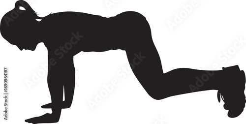 Fitness athlete silhouette performing exercise position ready for strength training workout