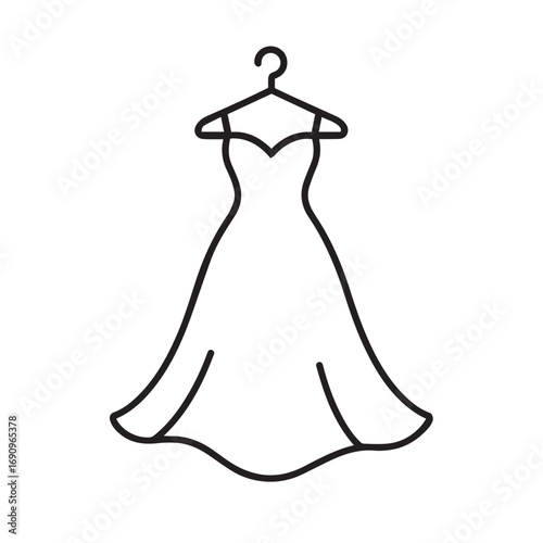 Wedding Line Icons Romantic Vector