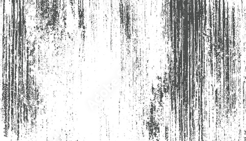 Gray distressed vertical lines and speckles on white background grunge texture