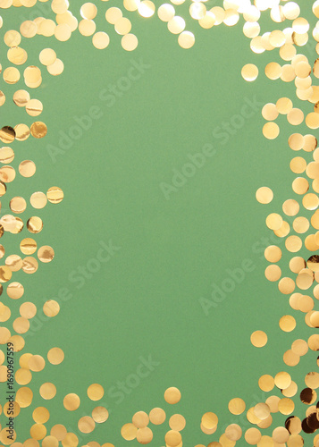 sparkles confetti and frame for inserting text on a colored background top view.. Vertical photo format