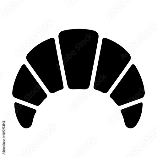 Croissant silhouette bakery pastry breakfast food - Silhouette of a croissant pastry, symbolizing bakery products, French cuisine, breakfast food, sweet snack, and delicious baked goods.
