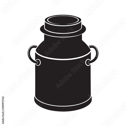 Vintage Milk Can With Lid Silhouette