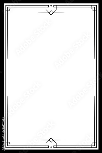 thine line black border for poster simple lines elegant solid white background simple sketchy symmetrical