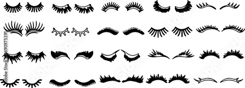 eyelashes, eyes, beauty, makeup, cosmetic, silhouette, black, white background, collection, set, graphic, illustration, design, fashion, glamour, detail, shape, pattern, artificial, false, lashes, win