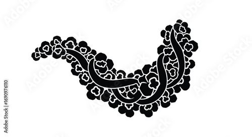 Intricate black illustration of intertwined worms and organic shapes on white background