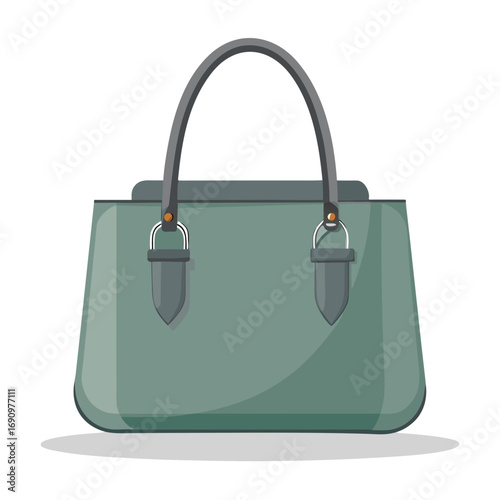 green bag isolated on white