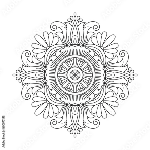 Blooming Lotus Circle of Timeless Rhythm coloring book page