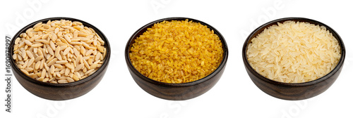 Pirinç White Background; Bulgur White Background; Arpa Şehriye White Background