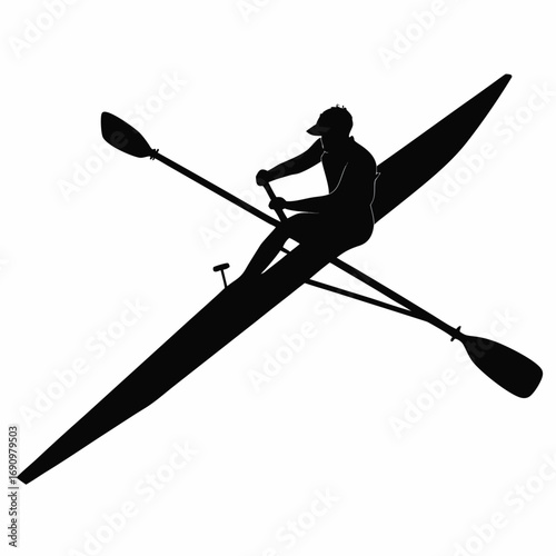 Person rowing raft