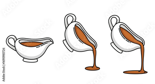 Gravy Boat with Different Pouring Stages