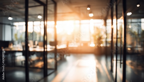Blurry modern office interior