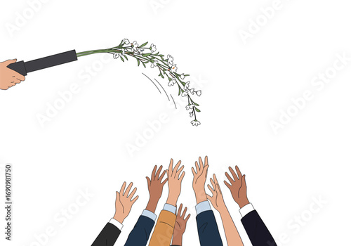 Excitement explodes as confetti rains down on raised hands celebrating success