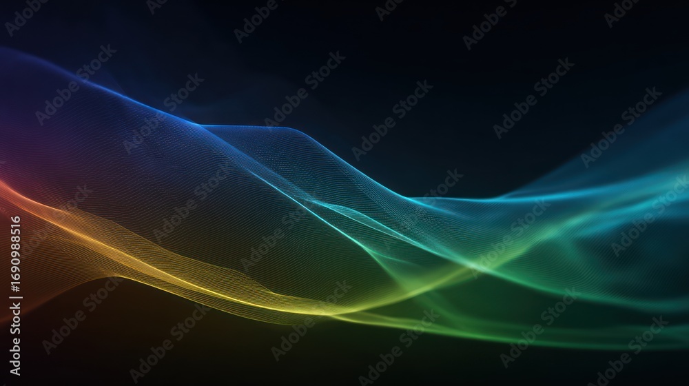 Obraz premium Abstract rainbow flowing lines